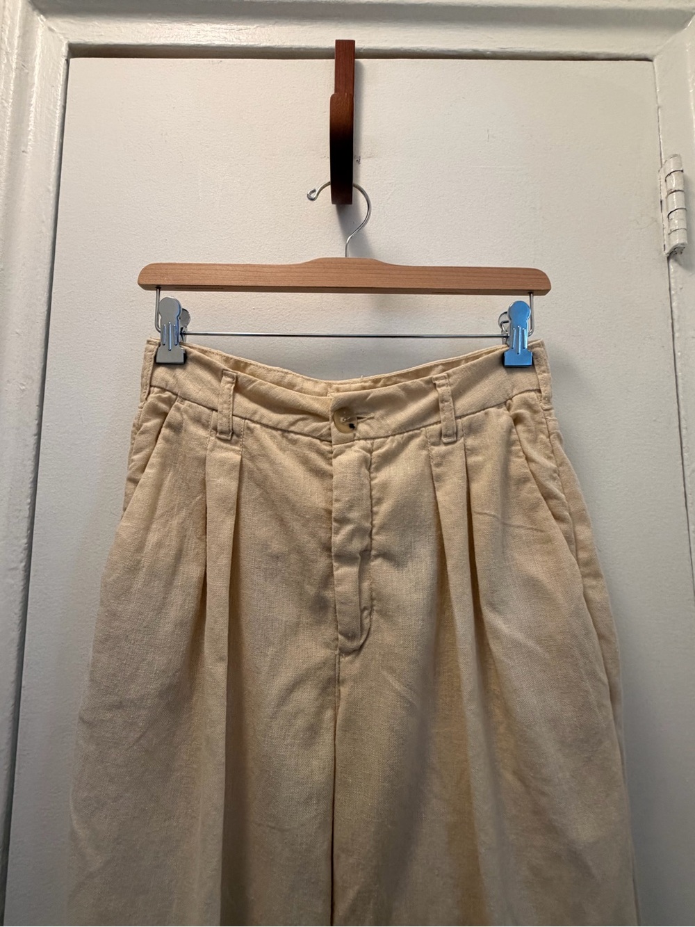 Maison Hotel Marisa High-Waist Wide Leg Linen Pants in Beige S - Picture 3 of 9